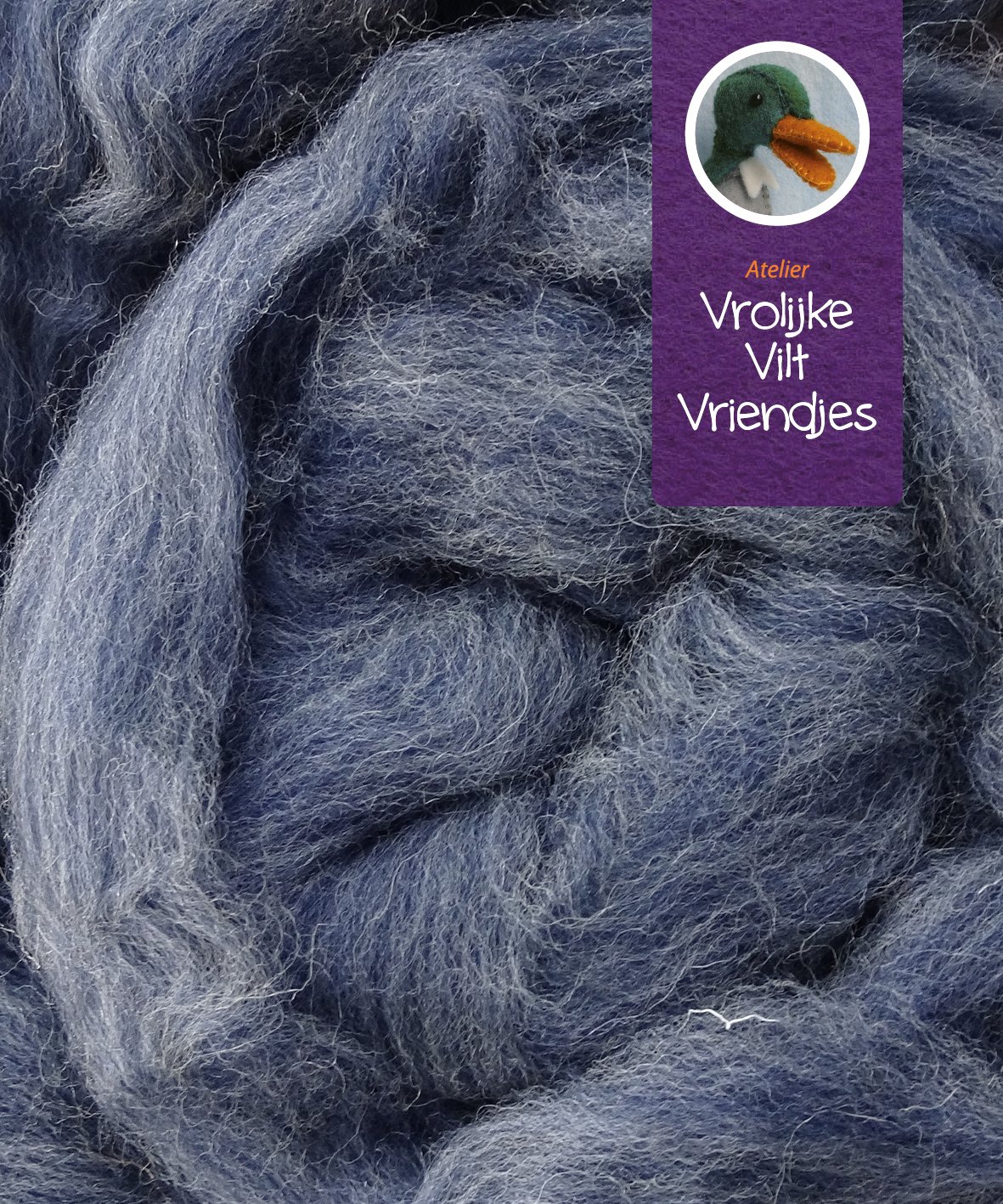 Lontwol mix blauw