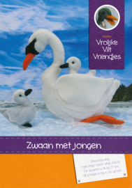 Zwaan met 3 jongen