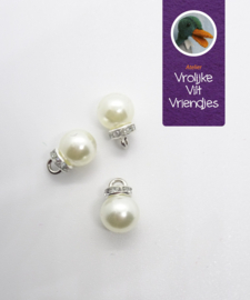 Kerstballen parel- zilver