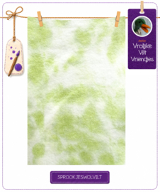 Handgeverfd ecru groen