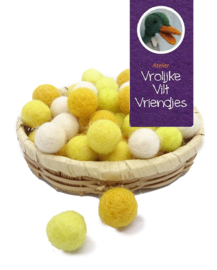 Wolballen geel-wit 15 mm
