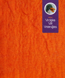 Handgevilt oranje wolvilt lap 40-60 cm