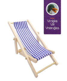 Ligstoel blauw wit 10 - 5 cm