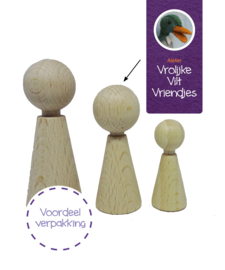 Kegelpopje midden- 12 stuks