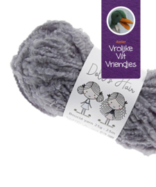 Poppenharen  bouclé grijs