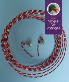 Wire rood- zilver met klokjes