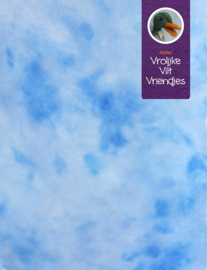 Handgeverfd blauw - wit