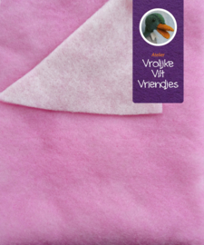 Naaldvlies roze - wit