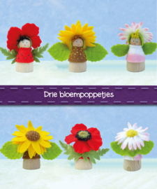 Drie bloempopjes