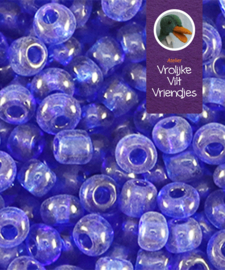 Rocailles blauw  transparant ca 3 mm