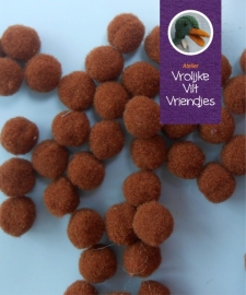 Pompons 7mm bruin