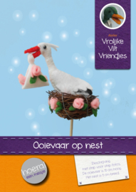 Ooievaar op nest-  hoera! een meisje