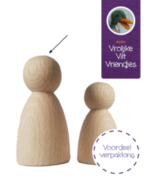 Kegelpopje peg doll - 12 stuks