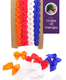 Rood wit blauw lint en strikjes