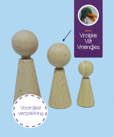 Kegelpopje midden- 12 stuks