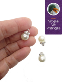 Kerstballen parel- zilver