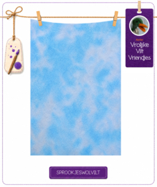 Handgeverfd  blauw - wit