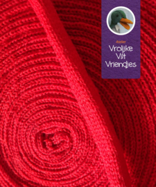 Rondgebreide tube rood 3 cm