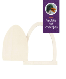 Houten deur met scharnier