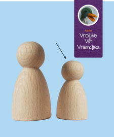 Kegelpopje peg doll - 12 stuks