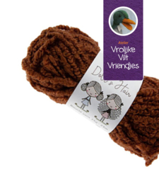 Poppenharen  bouclé bruin