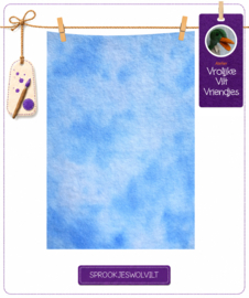 Handgeverfd blauw - wit