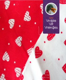 Hartenstof wit en rood