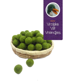 Wolbal olijfgroen 10 mm