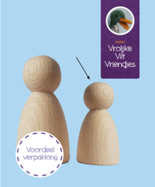 Kegelpopje peg doll klein- 12 stuks