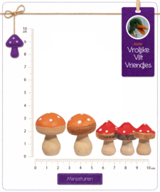 Mini paddenstoelen 5 stuks