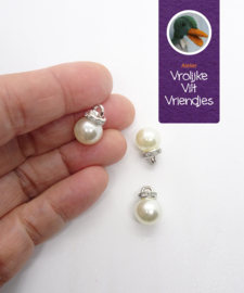 Kerstballen parel- zilver
