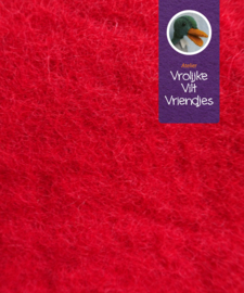 Handgevilt rood wolvilt lap 40-60 cm