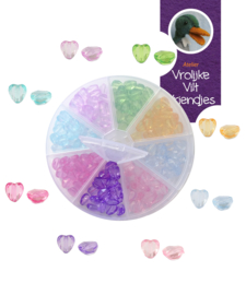 Hartjes kralen in sorteerdoos