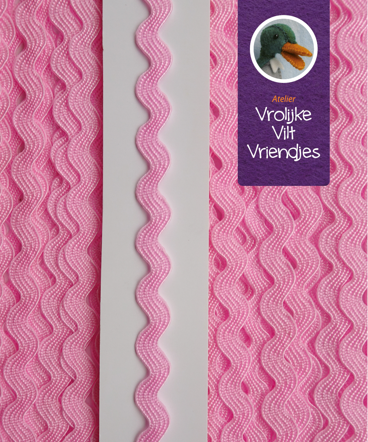 Kaart zigzaglint roze 20 meter