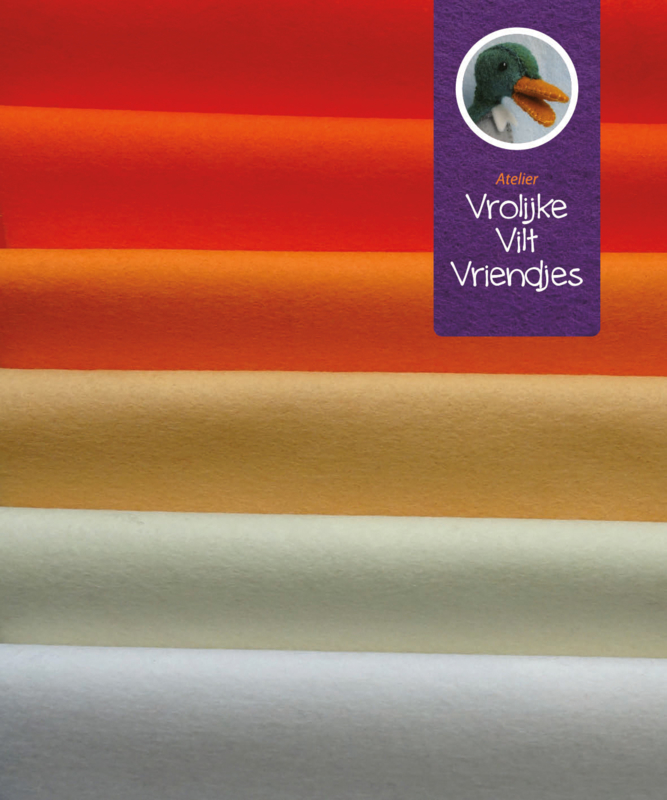 Wolvilt pakket oranje- wit tinten