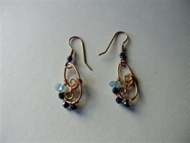 271 Aquamarine and Cristals in wire wrapping, 