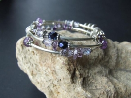 A101  Armband met 3 cirkels en Amethyst