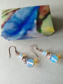 315 Earrings. My painting with silver decoration.
