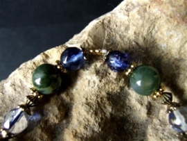 Green Agate and blue Sand stones