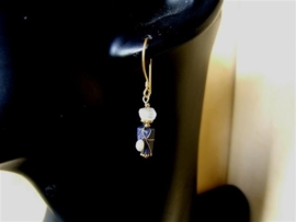 204 Lapis Lazuli, zoet water parel, goud 