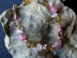 A120 Rosequarts and rose pearls