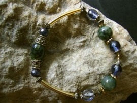 Green Agate and blue Sand stones