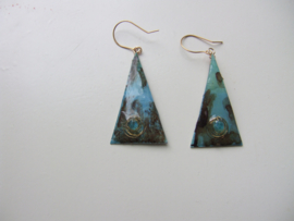 326 Earrings. My painting with vermeil decoration.