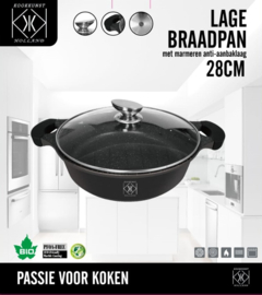 KOOKKUNST HOLLAND Hapjespan 28cm Bakeliet handvat