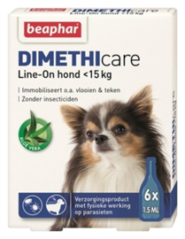 Beaphar - DIMETHIcare Line-On tegen vlooien en teken <15 KG (6 pipetten)