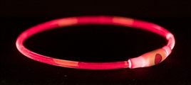 Trixie - LED Halsband Flash Rood S-M (40 cm)