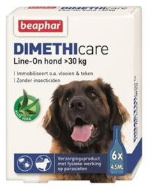 Beaphar - DIMETHIcare Line-On tegen vlooien en teken >30 KG (6 pipetten)