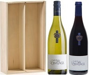 Wijngeschenk BIO Château L'Ermitage Cuvée Auzan - in 2 vaks wijnkist