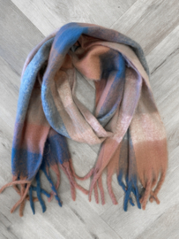 MUSTHAVE BLUE PEACH PRINT SCARF