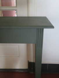 Brocante groene houten sidetable wandtafel - 1.20m breed